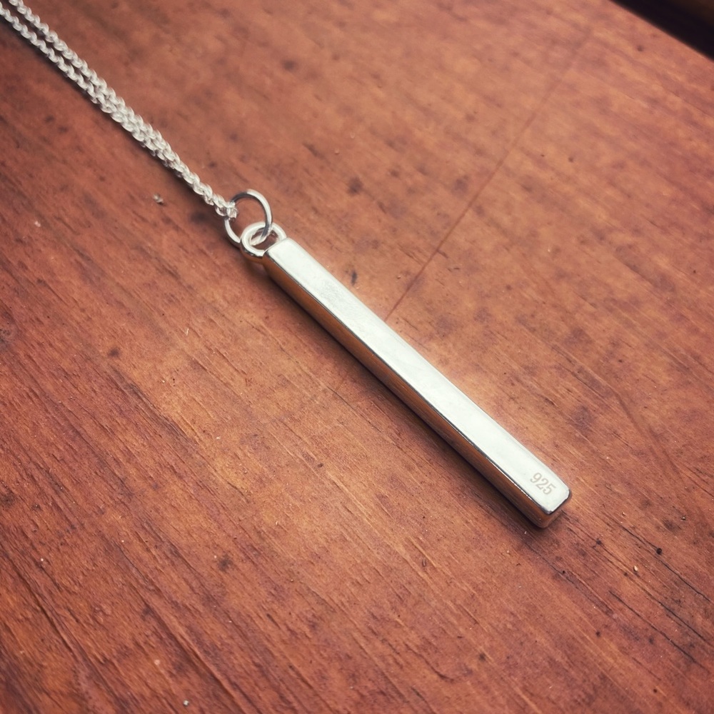 Simple Sterling Silver Bar Necklace